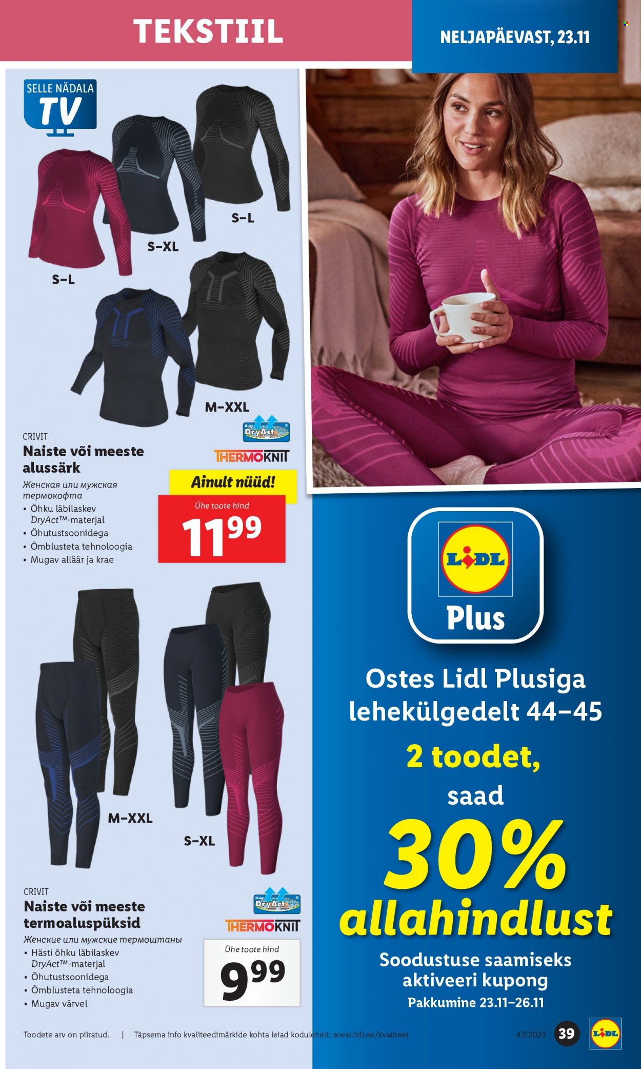 Lidl kliendileht - 22.11.2023 - 26.11.2023. Lehekülg 39