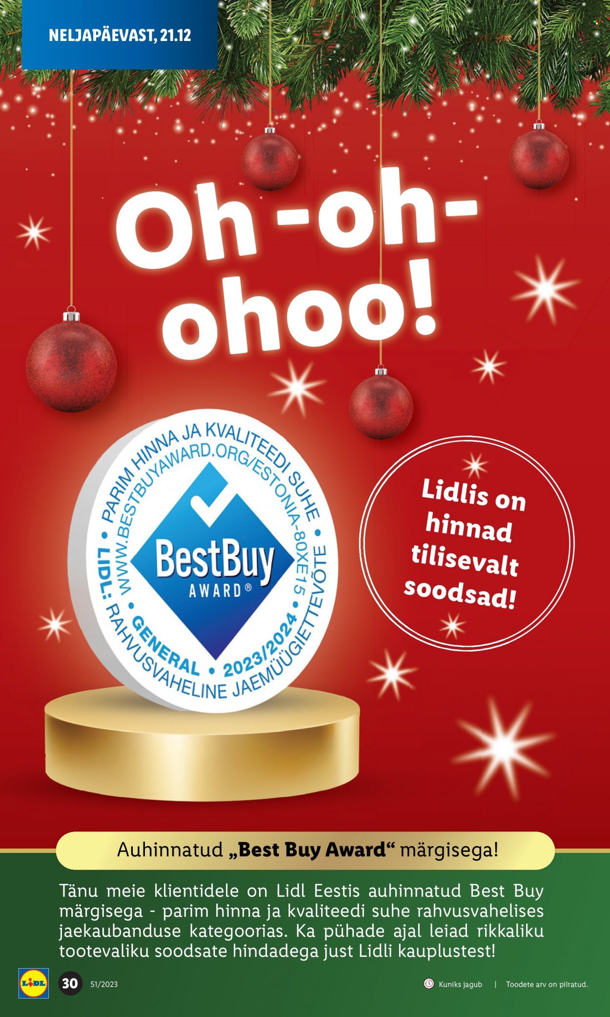 Lidl kliendileht - 21.12.2023 - 24.12.2023. Lehekülg 30