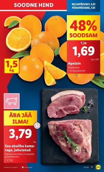 Kaupluse Lidl kliendileht - 04.01.2024 - 07.01.2024.