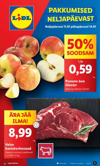 Kaupluse Lidl kliendileht - 11.01.2024 - 14.01.2024.