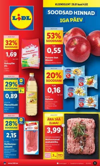 Kaupluse Lidl kliendileht - 29.01.2024 - 04.02.2024.