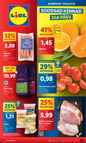 Kaupluse Lidl kliendileht - 01.02.2024 - 04.02.2024.