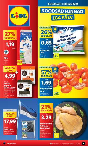 Kaupluse Lidl kliendileht - 22.02.2024 - 25.02.2024.