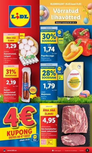 Kaupluse Lidl kliendileht - 25.03.2024 - 31.03.2024.