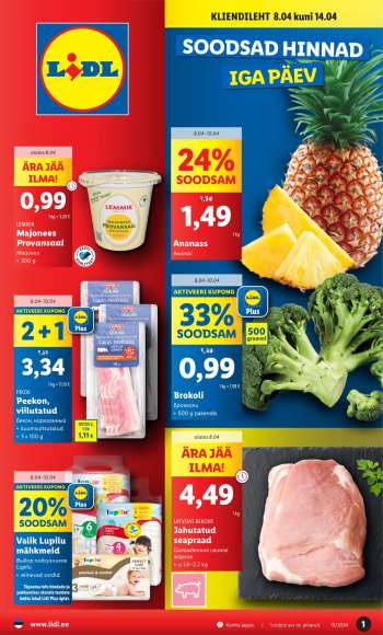 Kaupluse Lidl kliendileht - 08.04.2024 - 14.04.2024.