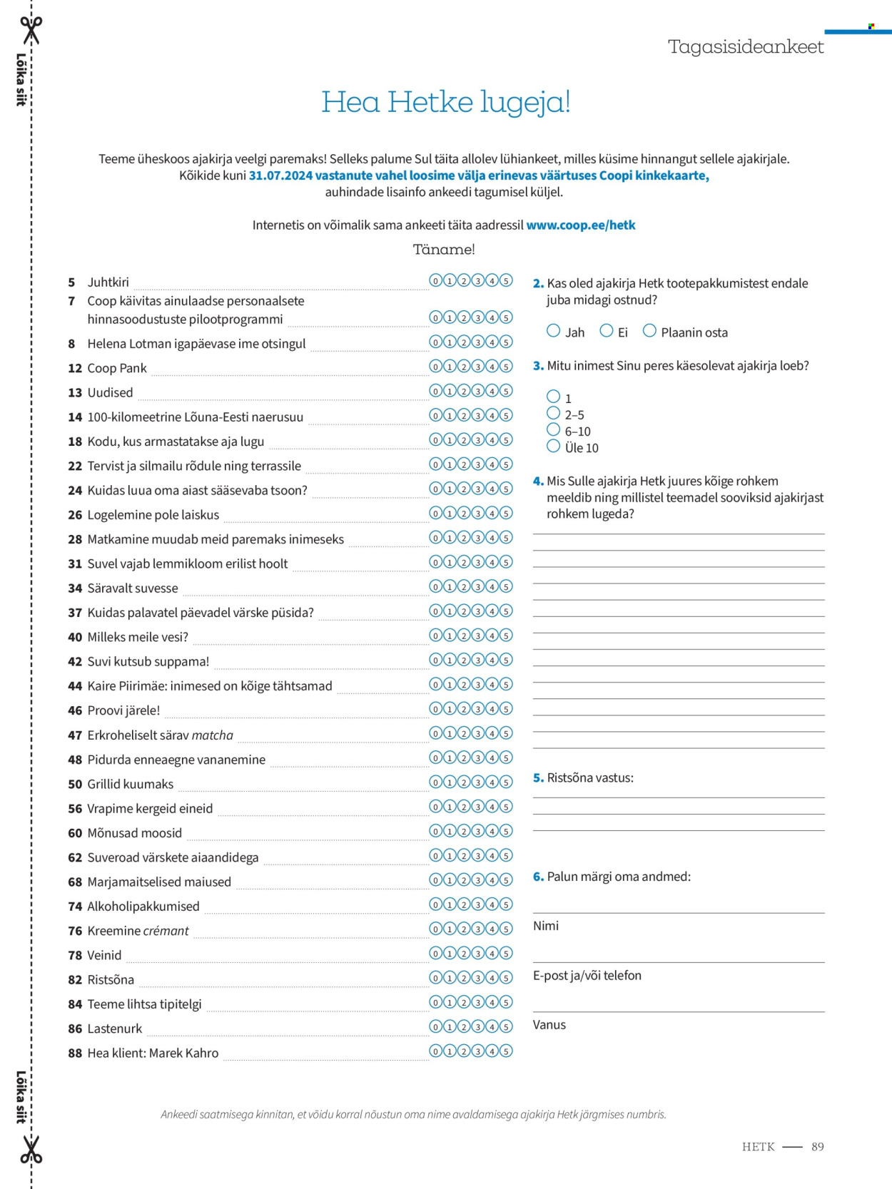 Coop kliendileht. Lehekülg 80