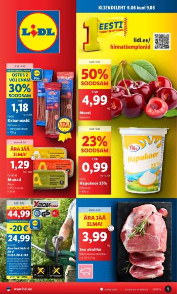 Kaupluse Lidl kliendileht - 06.06.2024 - 09.06.2024.