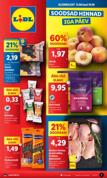Kaupluse Lidl kliendileht - 13.06.2024 - 16.06.2024.