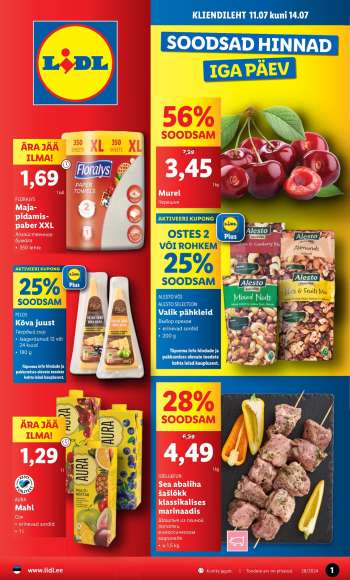 Kaupluse Lidl kliendileht - 11.07.2024 - 14.07.2024.
