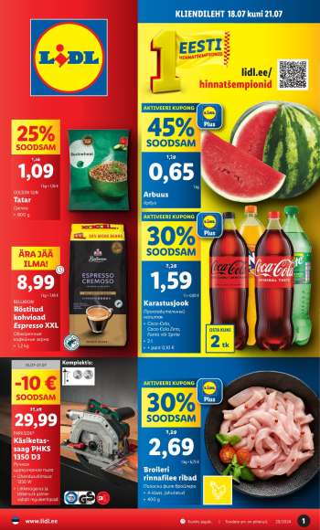 Kaupluse Lidl kliendileht - 18.07.2024 - 21.07.2024.