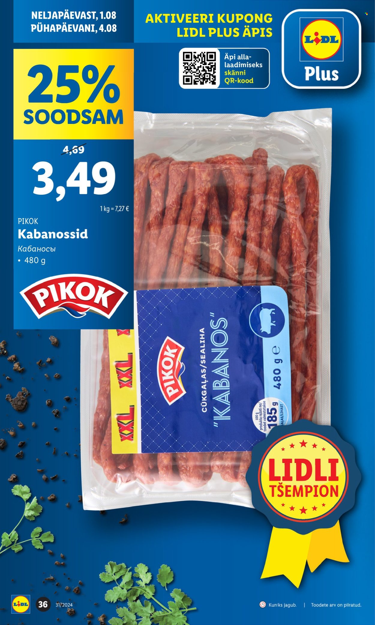 Lidl kliendileht - 29.07.2024 - 04.08.2024. Lehekülg 36