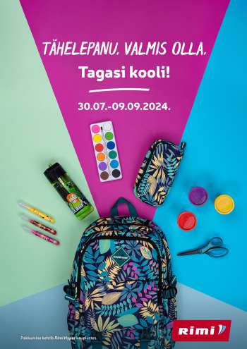 Kaupluse Rimi kliendileht - 30.07.2024 - 09.09.2024.
