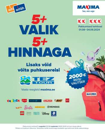 Kaupluse Maxima kliendileht - 01.08.2024 - 04.09.2024.
