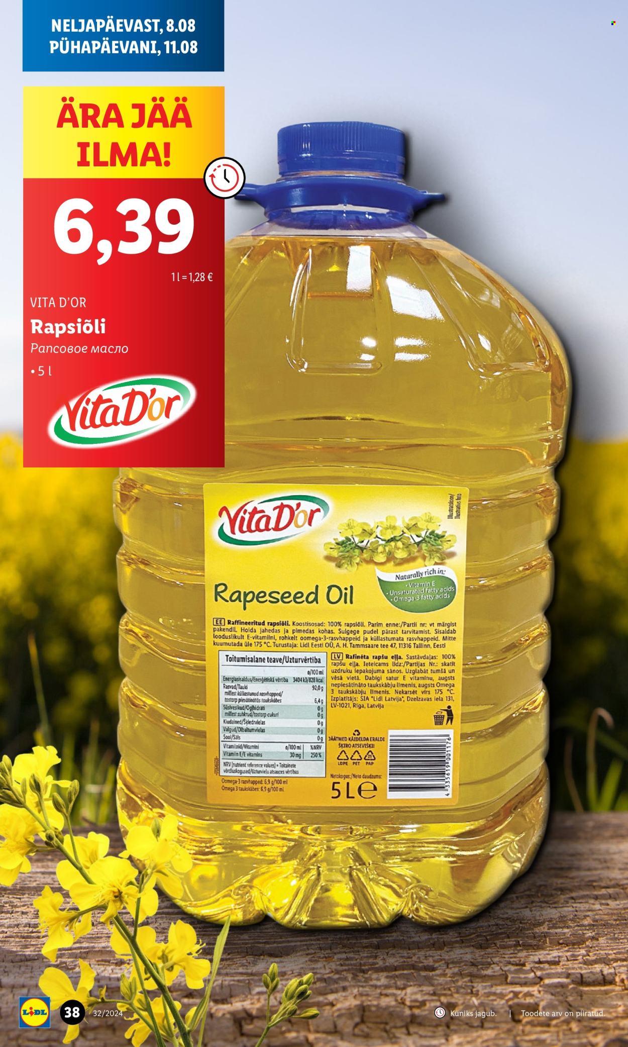 Lidl kliendileht - 05.08.2024 - 11.08.2024. Lehekülg 38