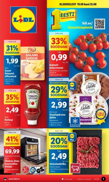 Kaupluse Lidl kliendileht - 19.08.2024 - 25.08.2024.