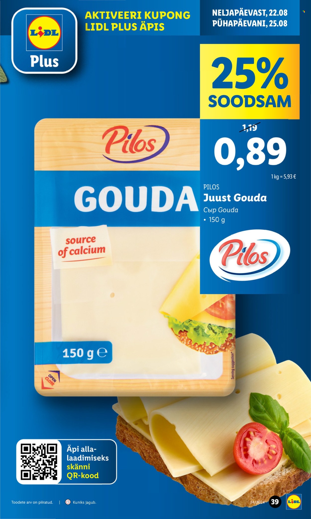 Lidl kliendileht - 19.08.2024 - 25.08.2024. Lehekülg 39