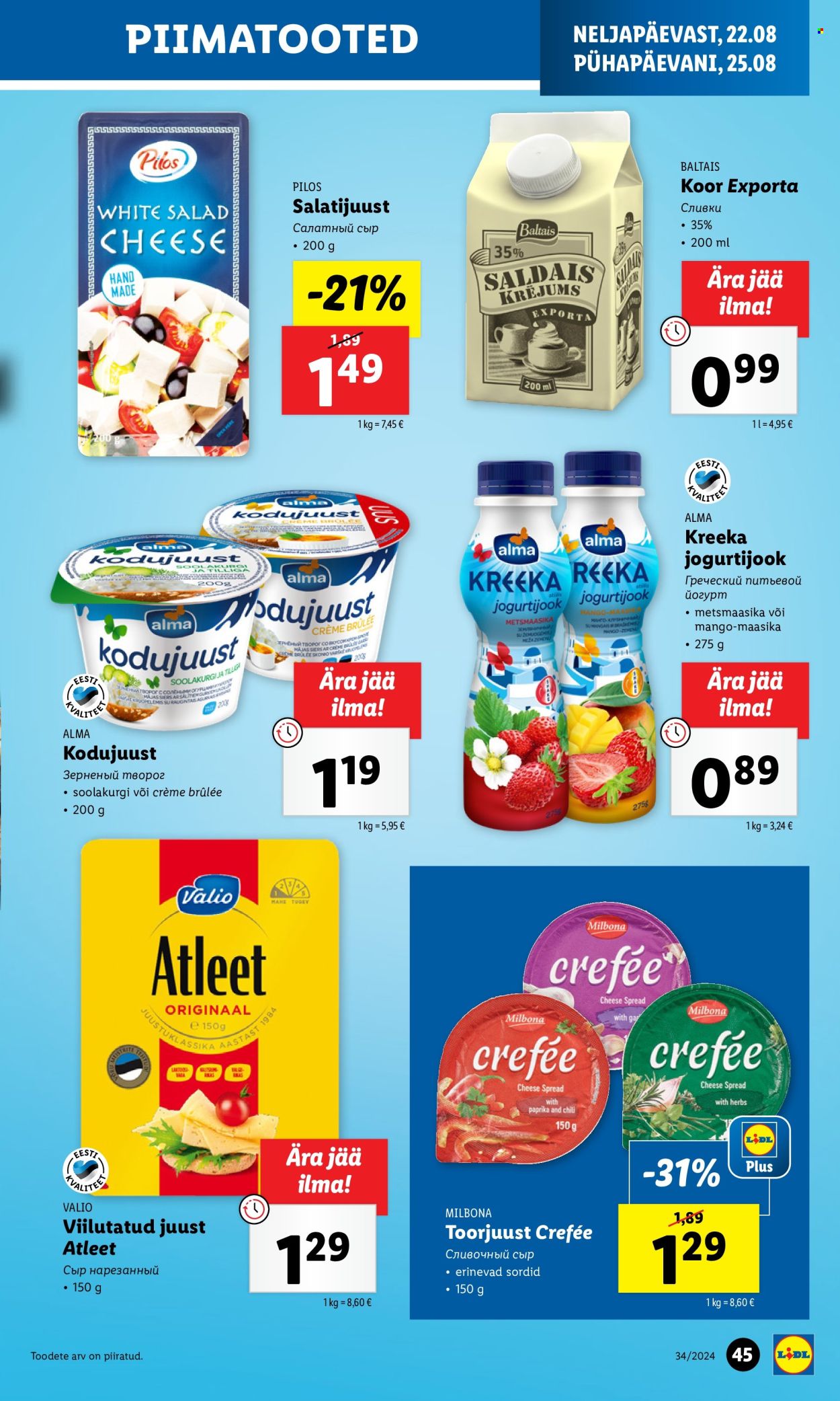 Lidl kliendileht - 19.08.2024 - 25.08.2024. Lehekülg 45