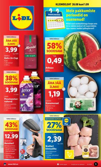 Kaupluse Lidl kliendileht - 26.08.2024 - 01.09.2024.