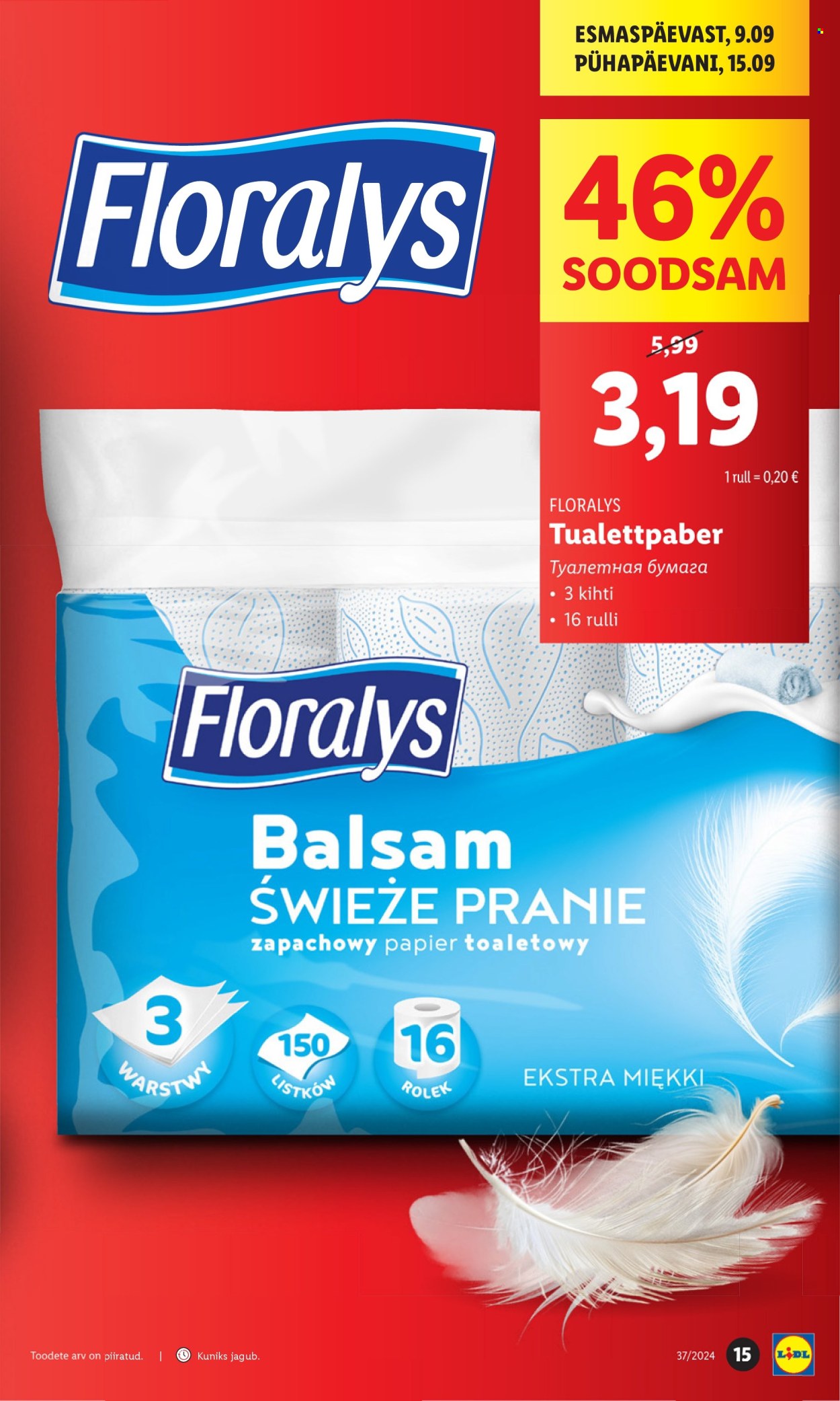Lidl kliendileht - 13.09.2024 - 15.09.2024. Lehekülg 15