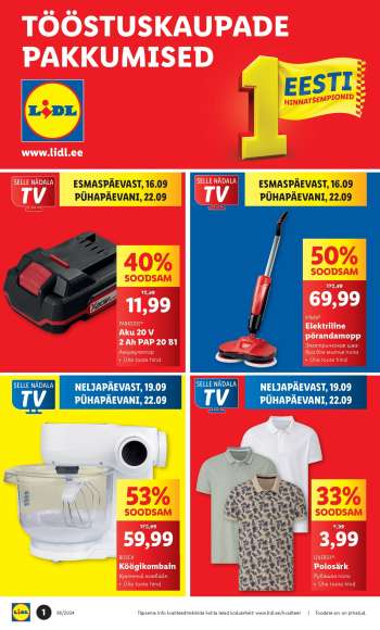 Kaupluse Lidl kliendileht - 16.09.2024 - 22.09.2024.