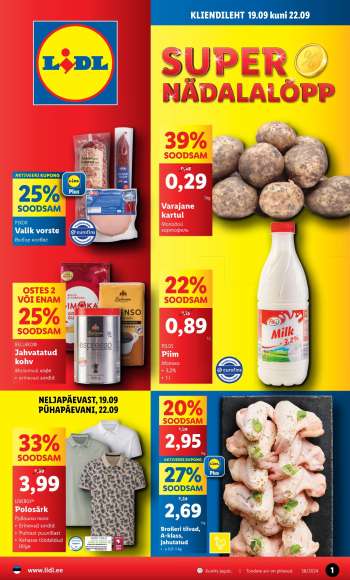 Kaupluse Lidl kliendileht - 19.09.2024 - 22.09.2024.