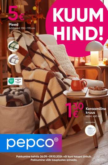 Kaupluse Pepco kliendileht - 26.09.2024 - 09.10.2024.