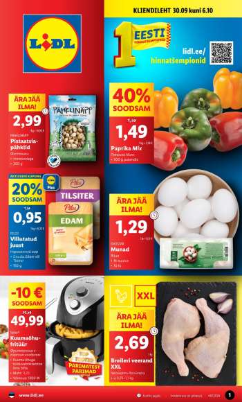 Kaupluse Lidl kliendileht - 30.09.2024 - 06.10.2024.