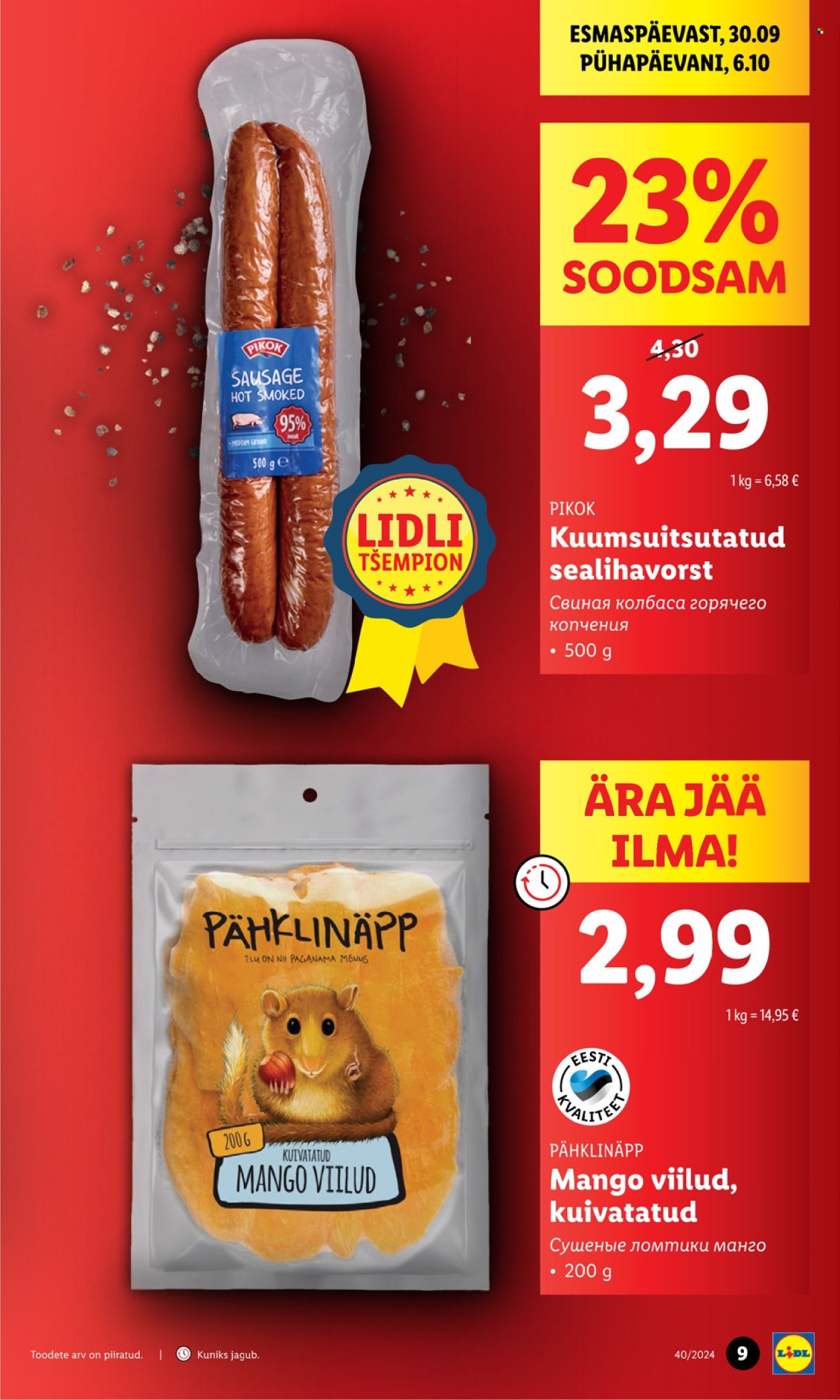 Lidl kliendileht - 30.09.2024 - 06.10.2024. Lehekülg 9