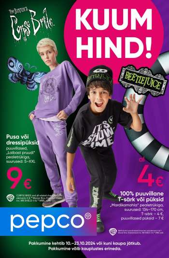 Kaupluse Pepco kliendileht - 10.10.2024 - 23.10.2024.