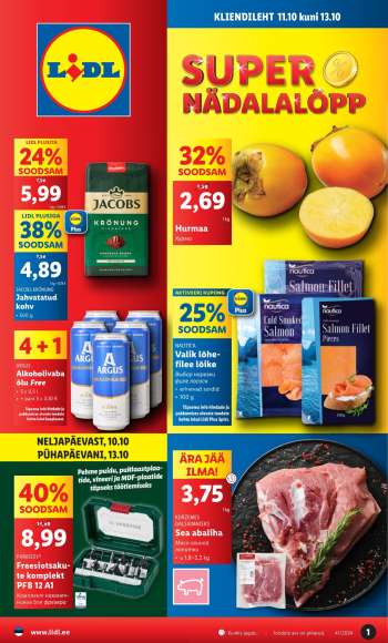 Kaupluse Lidl kliendileht - 11.10.2024 - 13.10.2024.