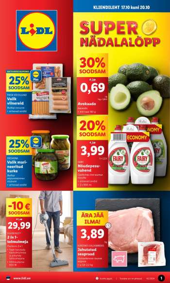 Kaupluse Lidl kliendileht - 17.10.2024 - 20.10.2024.