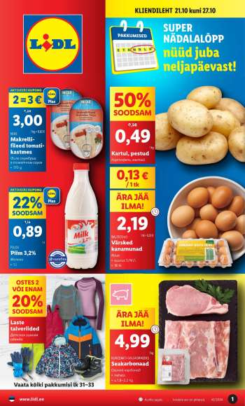 Kaupluse Lidl kliendileht - 21.10.2024 - 27.10.2024.