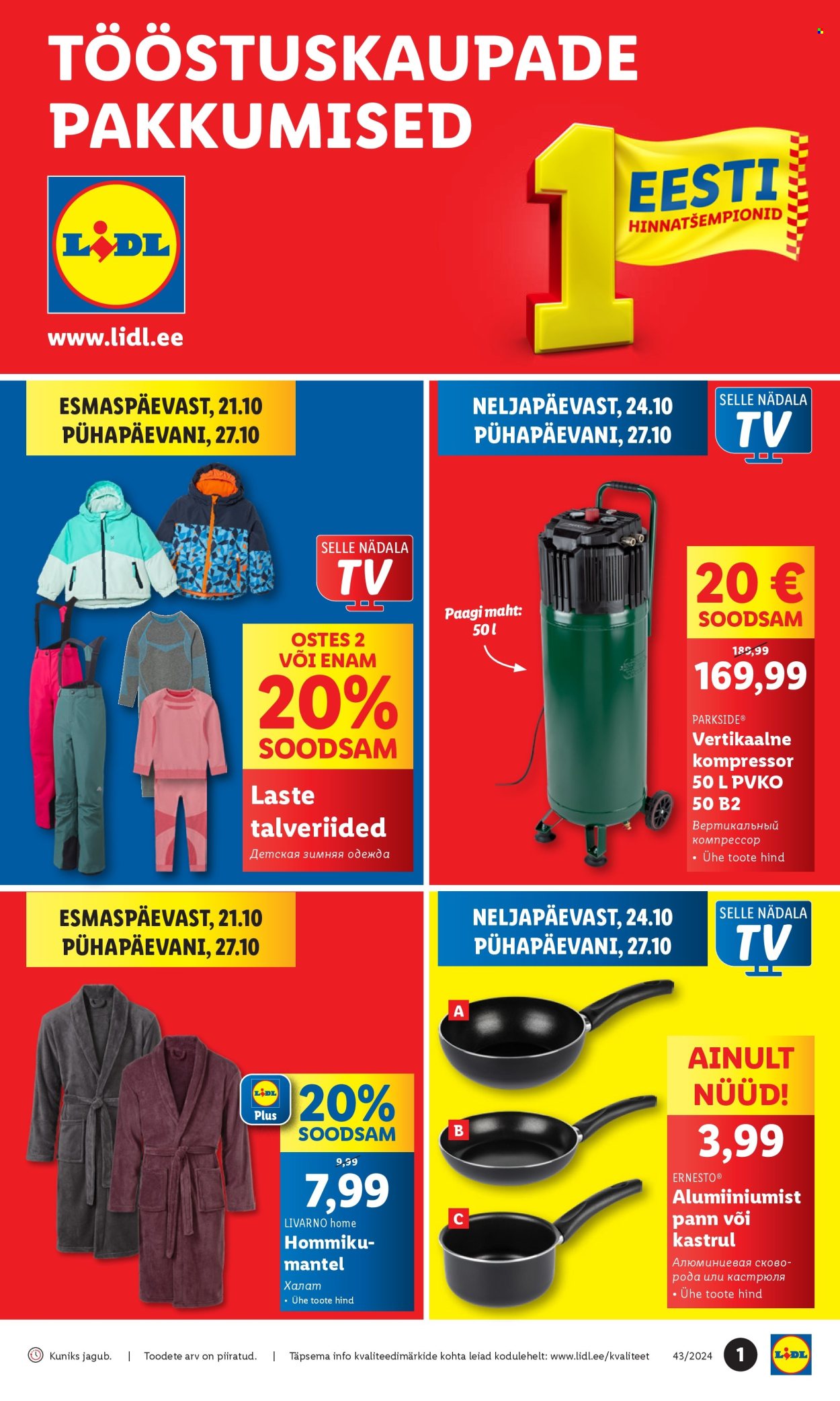 Lidl kliendileht - 21.10.2024 - 27.10.2024. Lehekülg 1
