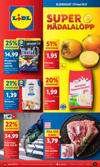 Kaupluse Lidl kliendileht - 07.11.2024 - 10.11.2024.