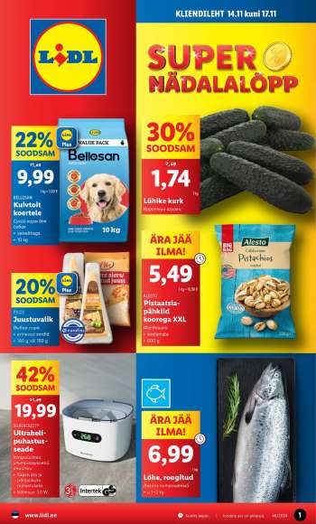 Kaupluse Lidl kliendileht - 14.11.2024 - 17.11.2024.