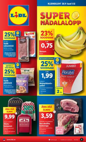 Kaupluse Lidl kliendileht - 28.11.2024 - 01.12.2024.