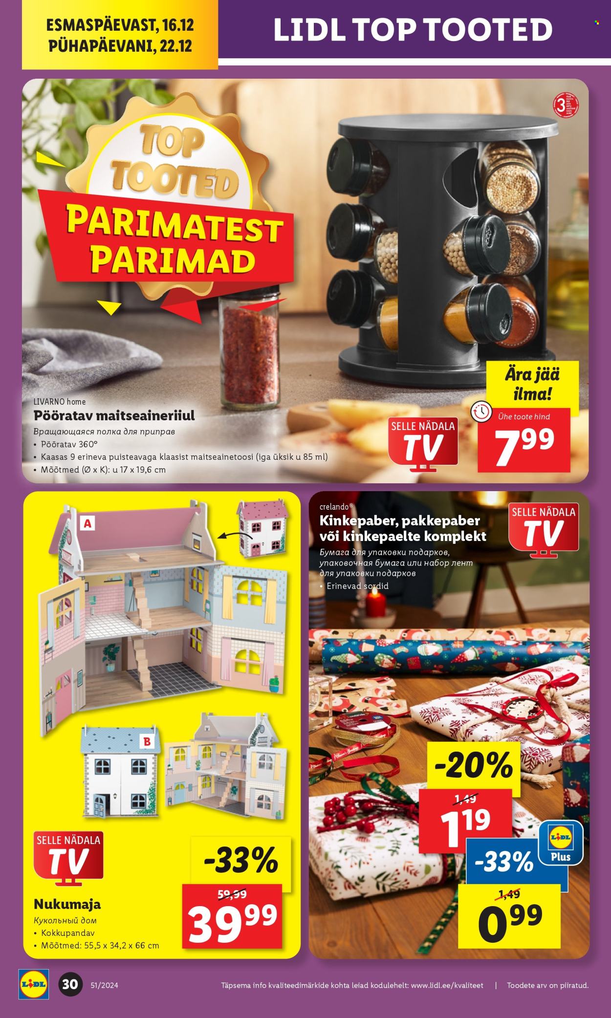 Lidl kliendileht - 16.12.2024 - 23.12.2024. Lehekülg 30