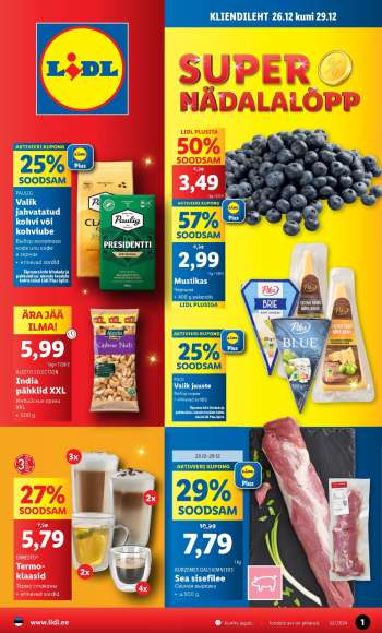 Kaupluse Lidl kliendileht - 26.12.2024 - 29.12.2024.