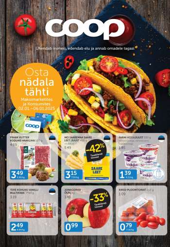 Kaupluse Coop kliendileht - 02.01.2025 - 06.01.2025.