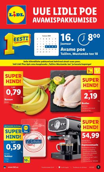 Kaupluse Lidl kliendileht - 16.01.2025 - 19.01.2025.