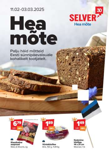 Kaupluse Selver kliendileht - 11.02.2025 - 03.03.2025.