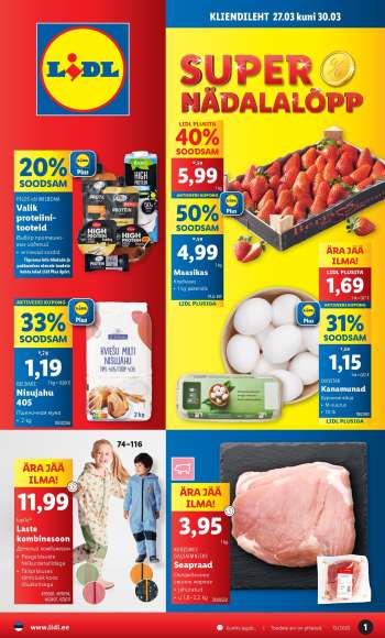 Kaupluse Lidl kliendileht - 27.03.2025 - 30.03.2025.