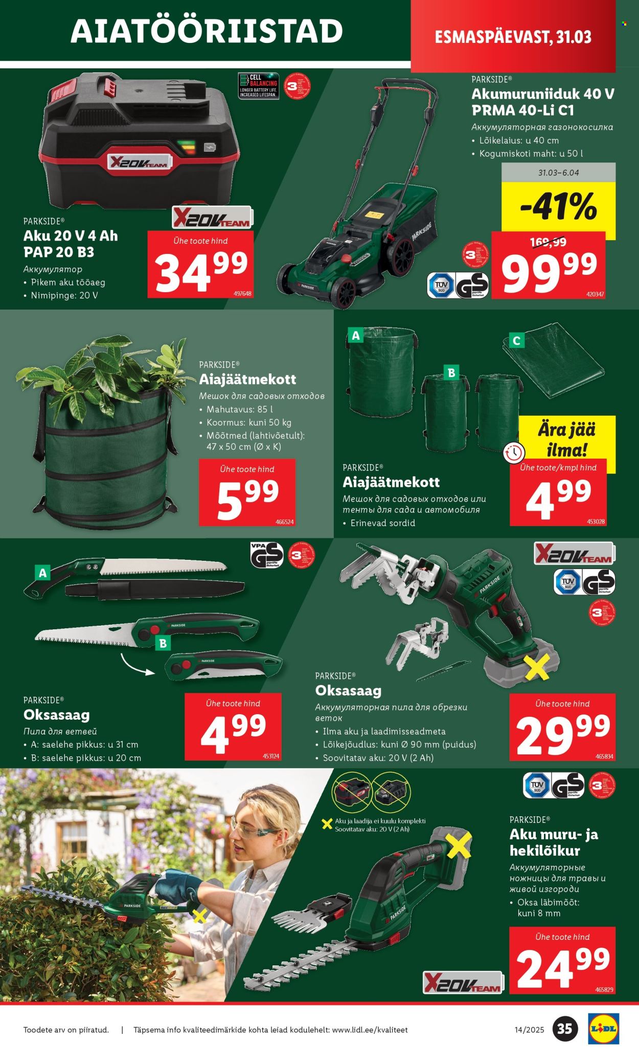 Lidl kliendileht - 31.03.2025 - 06.04.2025. Lehekülg 35
