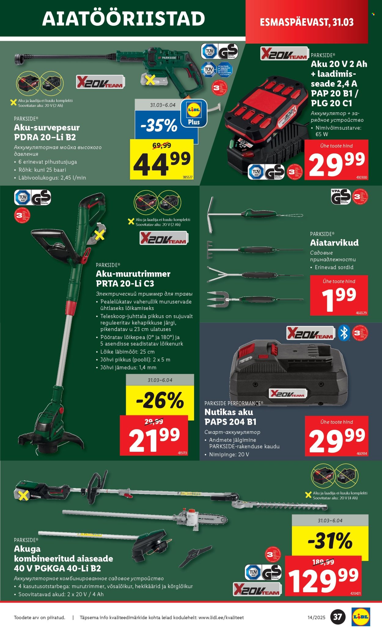 Lidl kliendileht - 31.03.2025 - 06.04.2025. Lehekülg 37