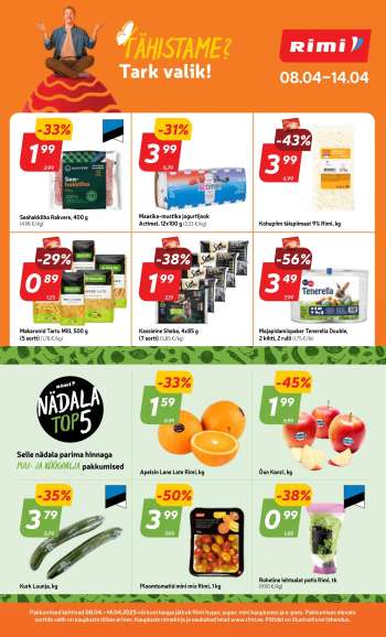 Kaupluse Rimi kliendileht - 08.04.2025 - 14.04.2025.