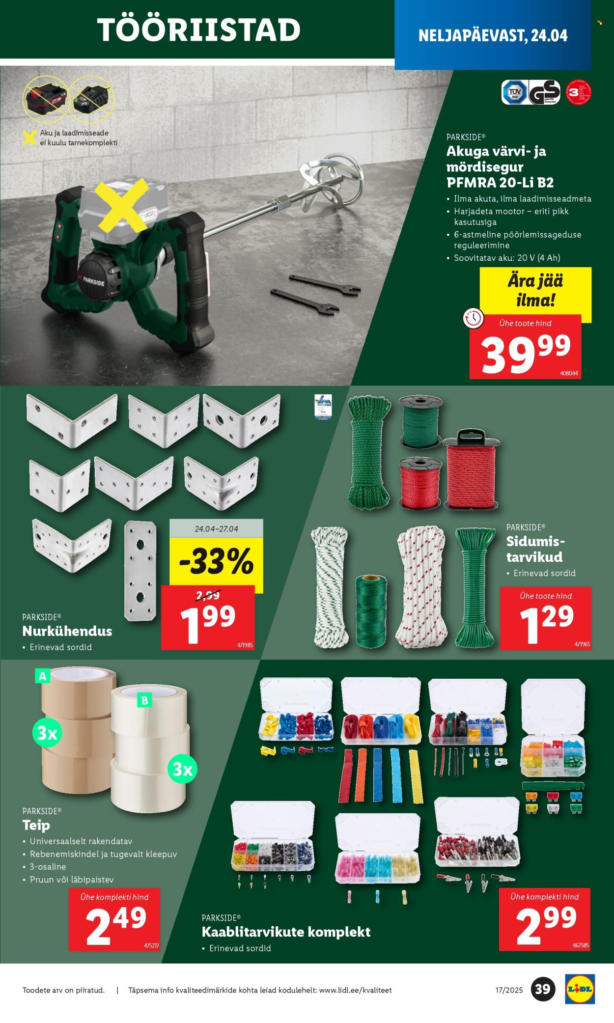 Lidl kliendileht - 21.04.2025 - 27.04.2025. Lehekülg 39