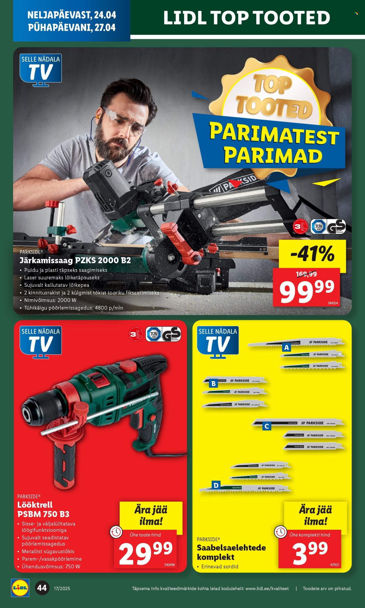 Lidl kliendileht - 24.04.2025 - 27.04.2025. Lehekülg 44