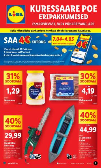 Kaupluse Lidl kliendileht - 28.04.2025 - 04.05.2025.