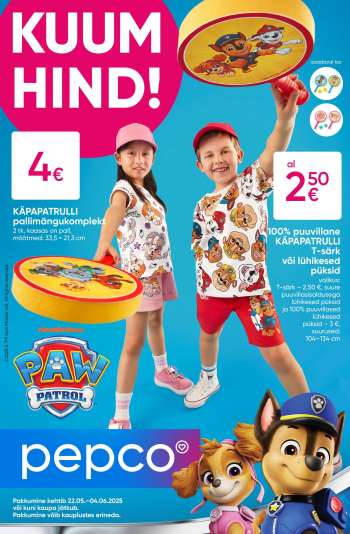 Kaupluse Pepco kliendileht - 22.05.2025 - 04.06.2025.