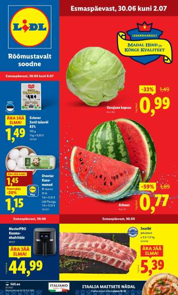 Kaupluse Lidl kliendileht - 30.06.2025 - 06.07.2025.